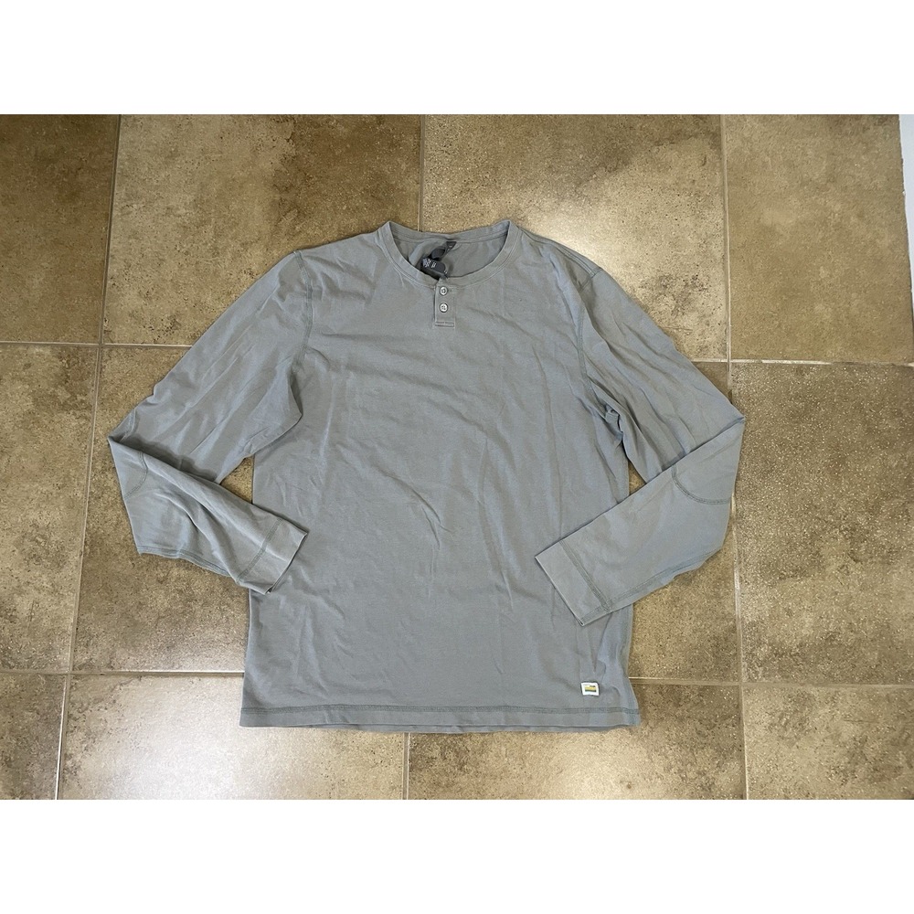 Vuori Henley Shirt Men Sz L Green Long Sleeve Stretch Activewear Comfort Layer